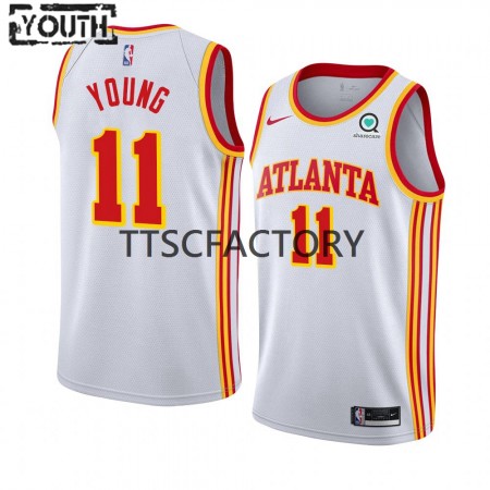 Maillot Basket Atlanta Hawks Trae Young 11 Nike 2022-23 Association Edition Blanc Swingman - Enfant
